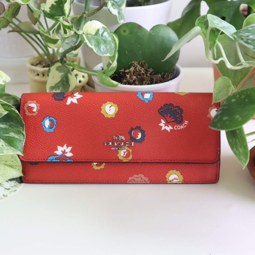 Coach Carmen wild prairie rectangular wallet NWT